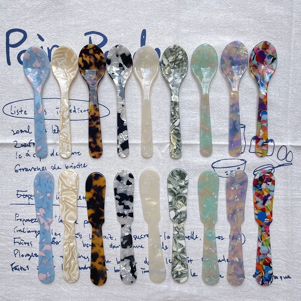 Description Picture 3 of item11CM Colorful Acrylic Ice Spoon Cream Coffee Caviar Spoon Stirring Spoons Dessert Spoon Teaspoon Crafts Kitchen Tool Tableware