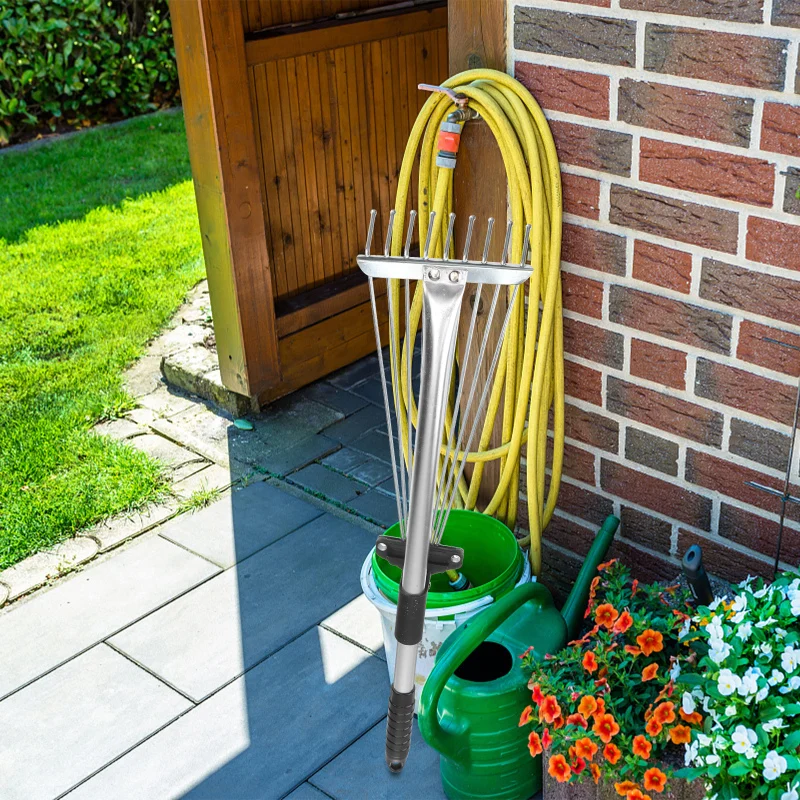 Description Picture 6 of itemCleaning Tools Foldable Garden Rake Leaf Fallen Leaves Foldable Garden Raker Foldable Garden Handle Steel Gardening Shrub Rake