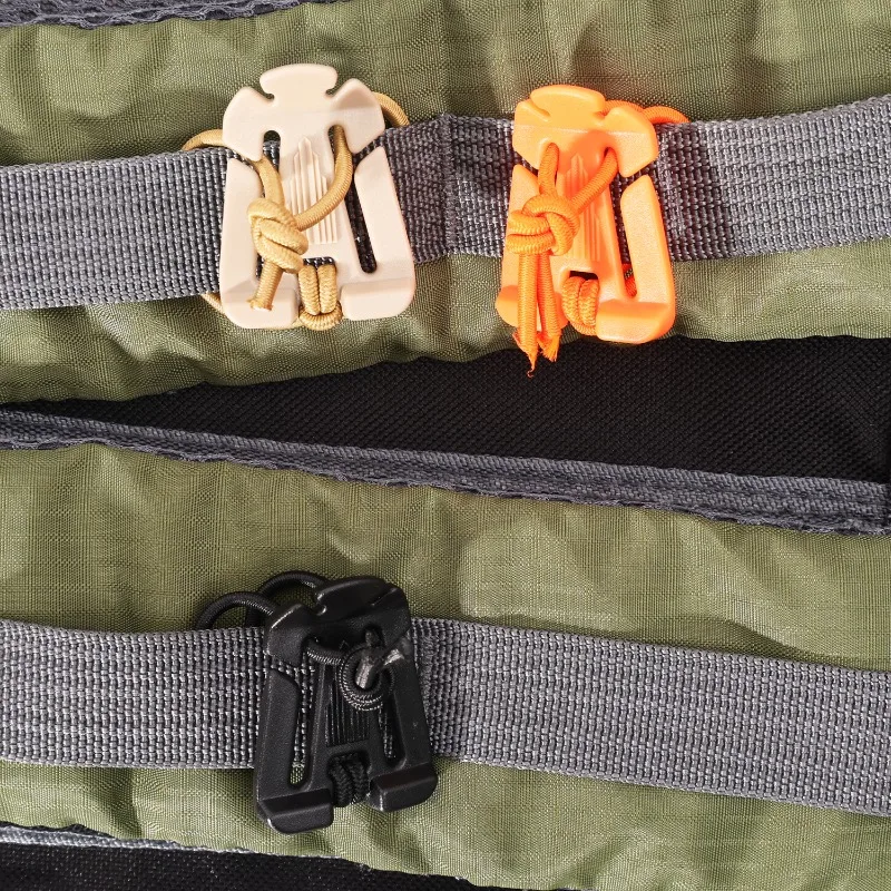 Backpack Buckle Clamp Carabiner Clips Nylon Camping Bag Hanger Hook Outdoor Camp Tube Strap Tactical Elastic Rope Ha
