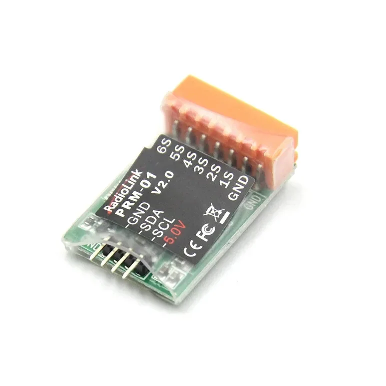 Module télémétrie PRM-03 pour récepteurs RC, connecté à un récepteur R12DS, affichage des données