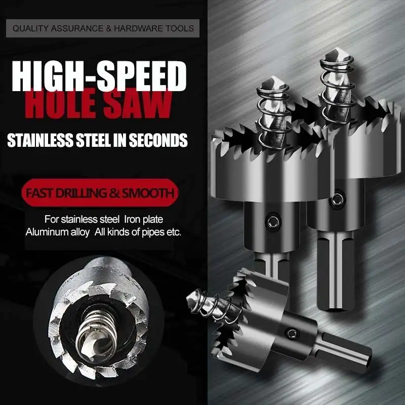 Professional Stainless Steel Hole Punch High Speed Steel Hole Opener HSS Saw Drill Bit Carbide