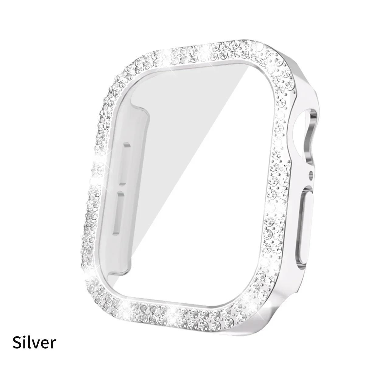 Luxury Diamond Hard PC Bumper with Screen Protector for Smartwatch - Bling Glass+Cover