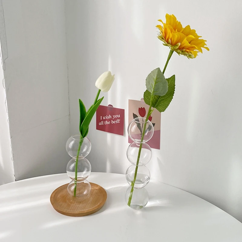Ins Spherical Vase Bubble Glass Transparent Creative Flower Holder Decorative Desktop Ornaments Nordic Vases Home Decor | Дом и сад
