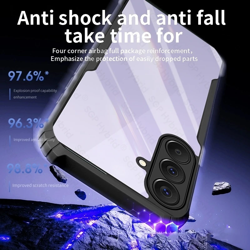 Clear Acrylic Phone Case with Magnetic Holder Ring and Protection