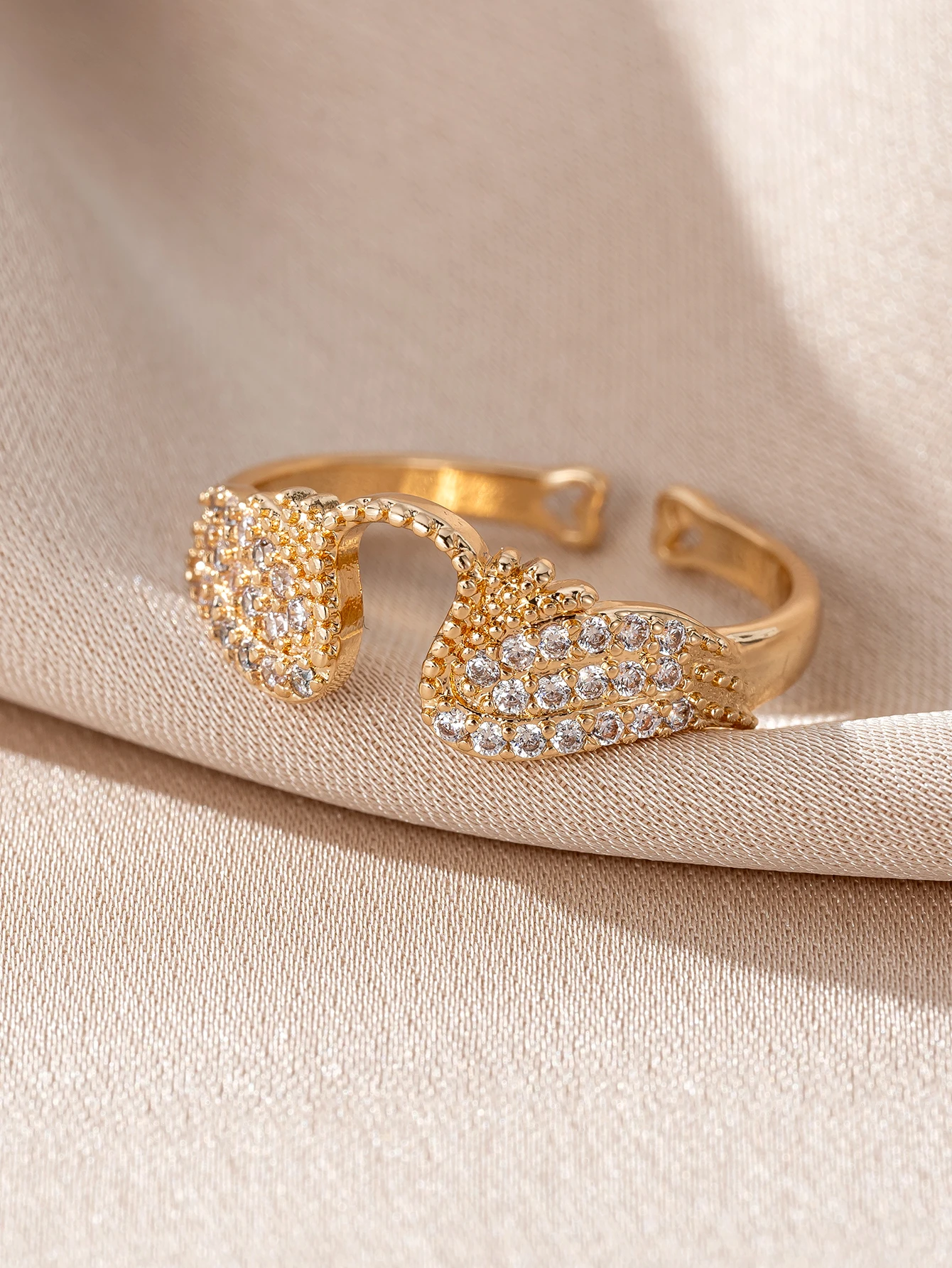 Zircon Ladies Ring with Shiny Material, for Women