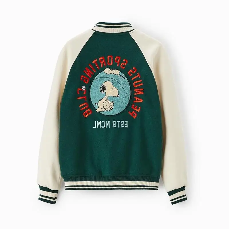 Snoopy PBZA Baseball Jacket Men Women Hip Hop Harajuku