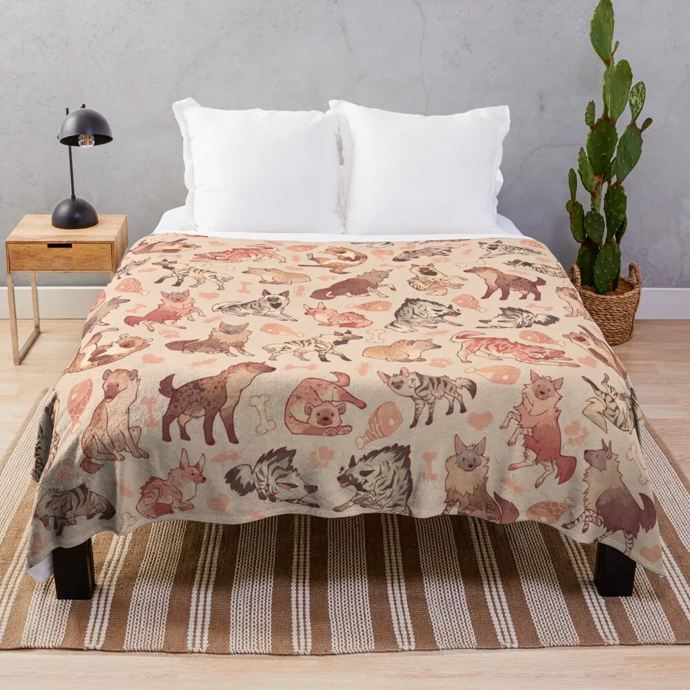 

Hyenas in creamy orange Throw Blanket Luxury Thicken christmas gifts Hair decorative Blankets