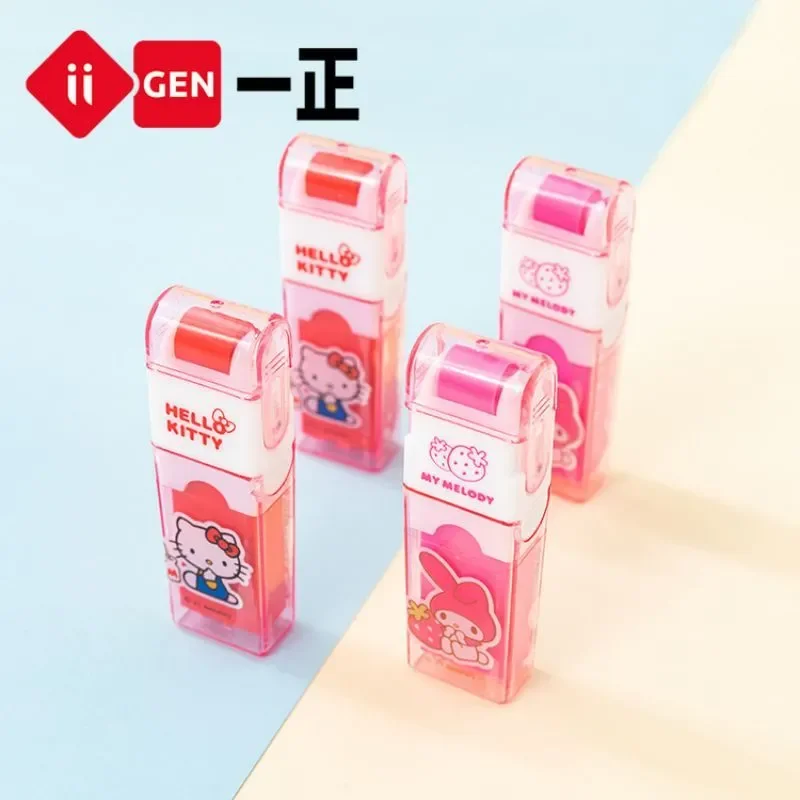 2 개/대 Sanrio 헬로 키티 롤러 지우개 귀여운 크리 에이 티브 쓰기 교정 학교 학생 사무실 초등학교 문구 고무