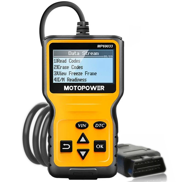 MOTOPOWER MP69033 OBD2 escáner Universal, lector de código de error de  motor de coche, herramienta de