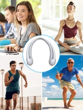  1200mah Foldable Hanging Neck Fan Summer Air Cooling Fans Bladeless USB Rechargeable Mute Sports Running Neckband Fan 