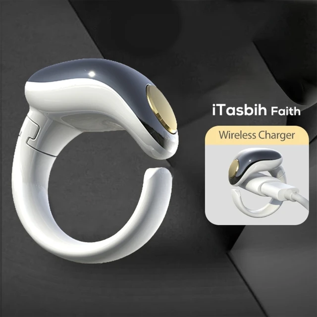 Bague Compteur Tasbih Étanche Et Rechargeable - Pour Zikr Et Prière | Taille 20mm Vert | Comptage Jusqu'à 99 999