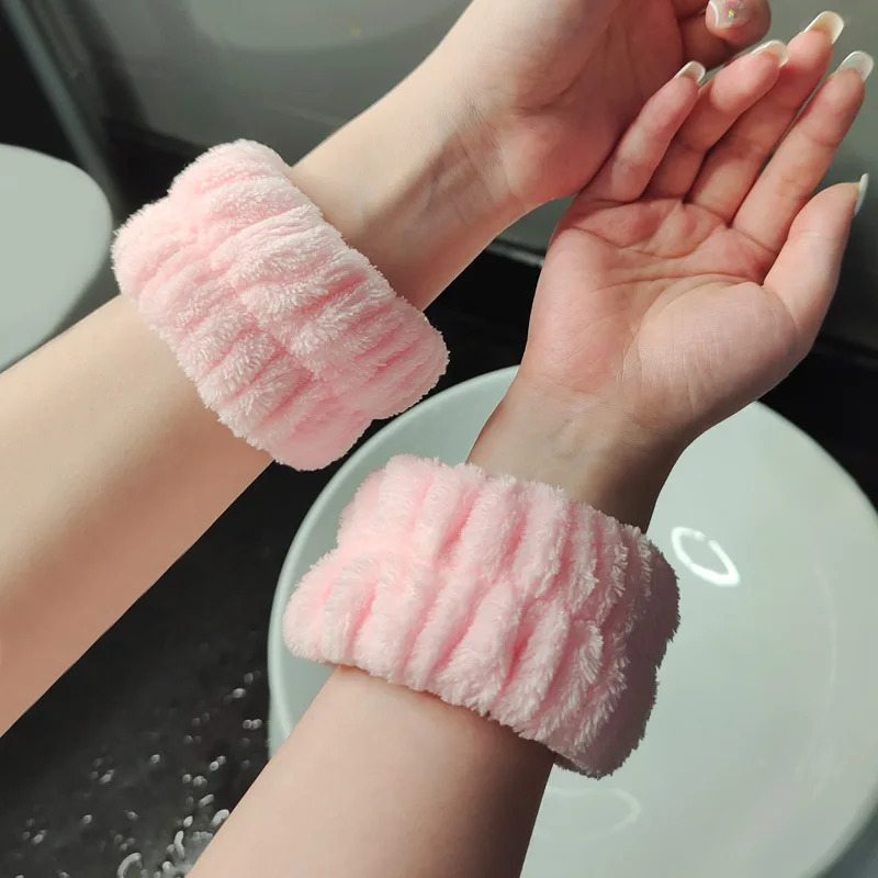 Wrist Washband Microfiber Wrist Wash Towel Band Scrunchies Absorbent Sweatband for Women Face Headband wrist sweat wristbands wrist sweatband