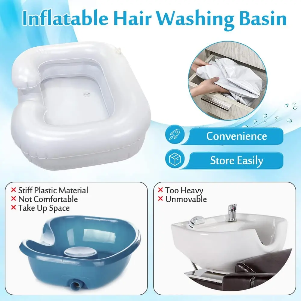 PVC Inflatable Shampoo Basin Elderly People Home Shampoo Basin Bedridden Disabled Injured Hair Wash Tubat Home Sink inflatable shampoo basin
