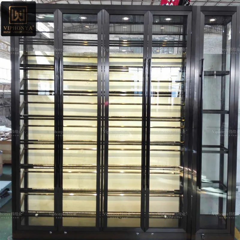 Display Cabinet Glass Glass Fiber Copper Telephone Cconnection Cabinet Modern for Gust Room