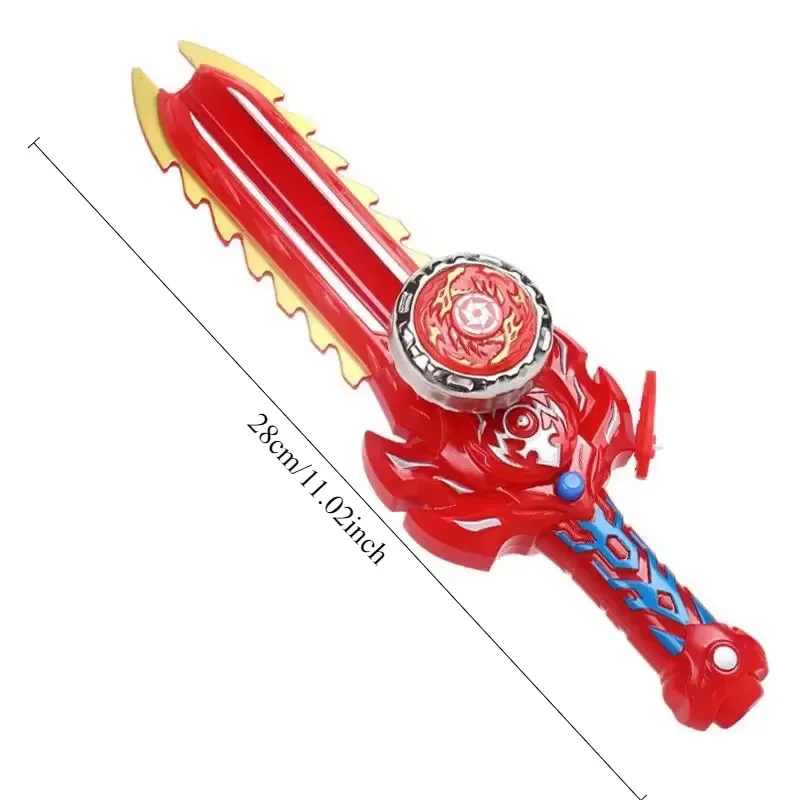 Kid Sword Launcher Led Spinning Top Toy Creative Hand Cranked Color Luminous Spinning Toys For Boys Girls Children Gifts - 6