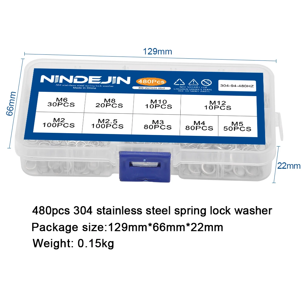 300/480pcs 잠금 와셔 세트 스테인레스 스틸 블랙 탄소강 m2 m2.5 m3 m4 m5 m6 m8 m10 m12 스프링 잠금 와셔 구색 키트