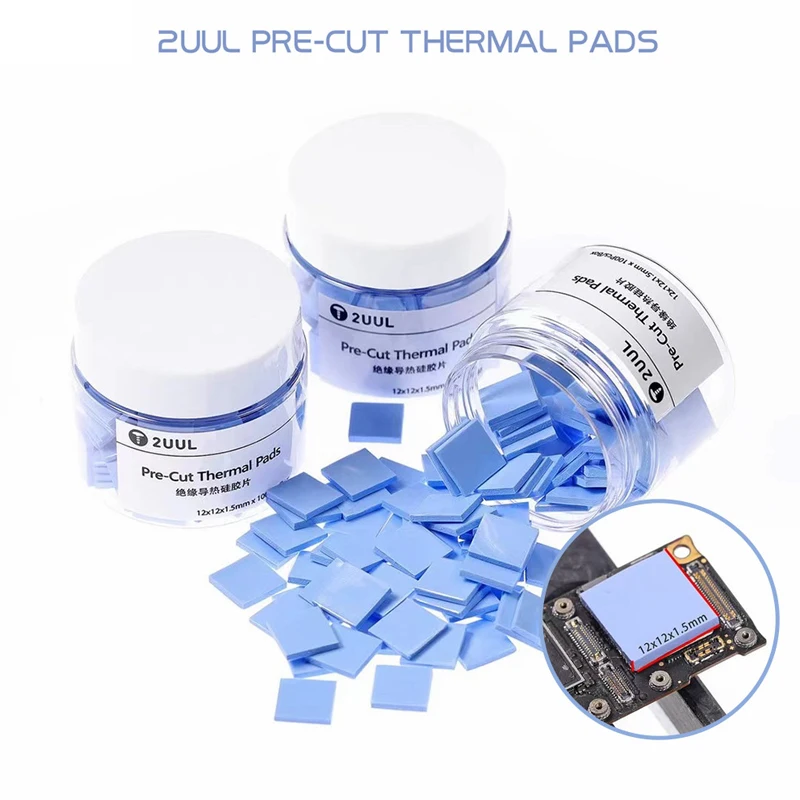 2UULPreCutThermalPads100pcsBox12X12X15mmSiliconeHeatSinkfor