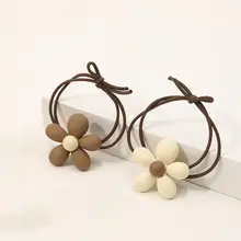 

Flower Decor Frosted Hair Tie Cartoon Resin High Elastic Hair Rope Hair Accessories