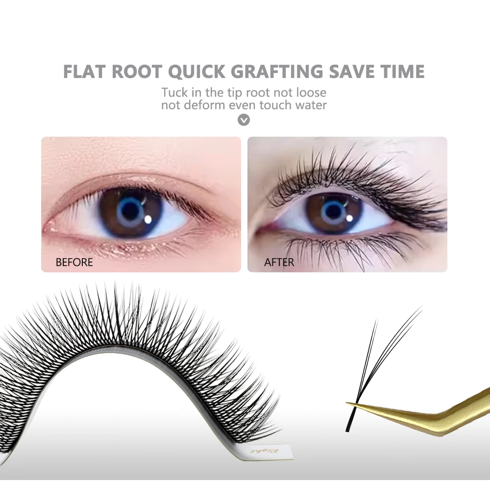SAKURAHANA Linke und rechte YY-Wimpernverlängerung, 0,07 mm, Fuchs-Y-förmige, vorgefertigte Wimpern, künstlicher Nerz, weiche, natürliche Volumenfächer-Wimpern – Detail 6