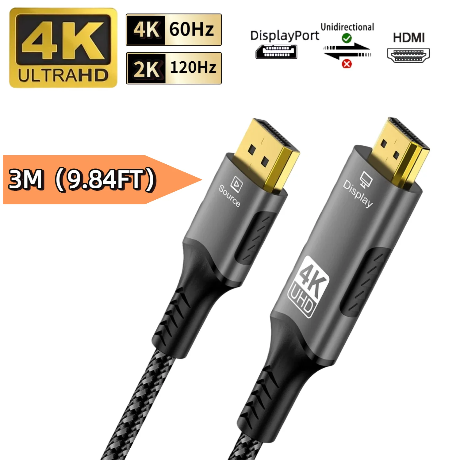 DP to HDMI-4K60hz-3M