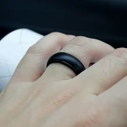 Premium Military Green Camouflage Silicone Ring - Hypoallergenic Fashion Accessory - 8 (Black)