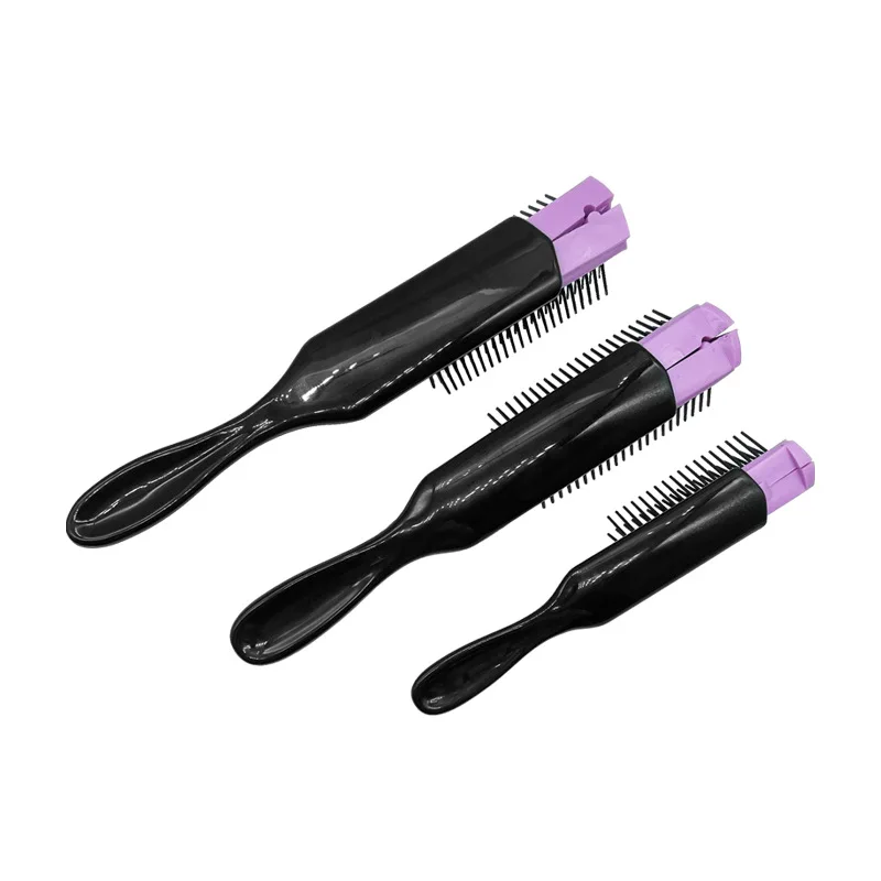 9줄 디탱글링 헤어 브러쉬 두피 마사지 웻앤드라이 빗, 곱슬머리와 직모용, 여성 남성 살롱용 덴먼 스타일 디탱글러