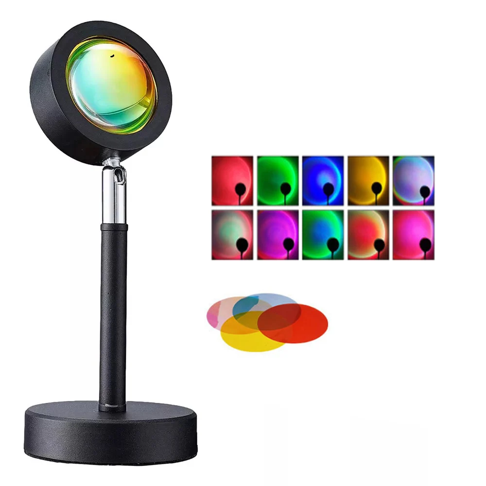 Lampada al tramonto, Lampada al tramonto, Lampada a proiezione a 16 colori con treppiede, Aura al tramonto, Lampada LED arcobaleno USB, Luce visiva romantica, Bel regalo | IT