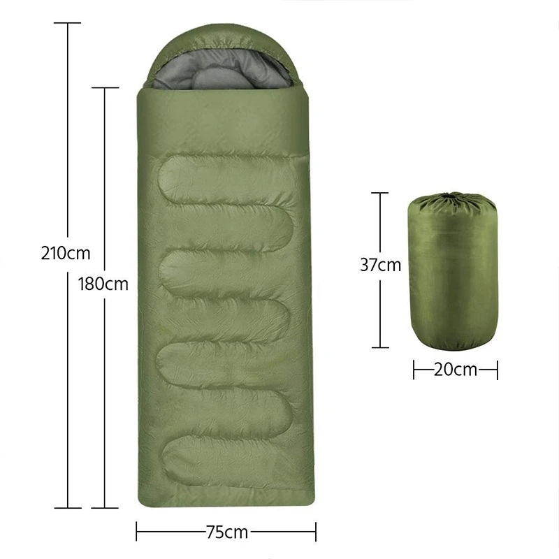 Portable Emergency Sleeping Bag for Adults, Warm Compact Design with Zip Closure, 950g Outdoor Travel Camping Sleeping bag