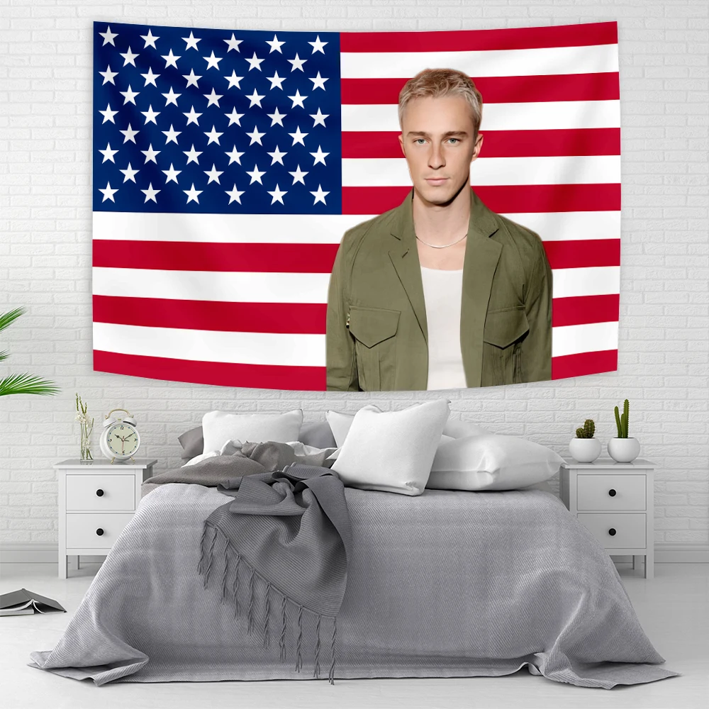 Drew Starkey American Flag Tapestry Polyester Fabric Home Decoration tapestry decorations For Drew Starkey