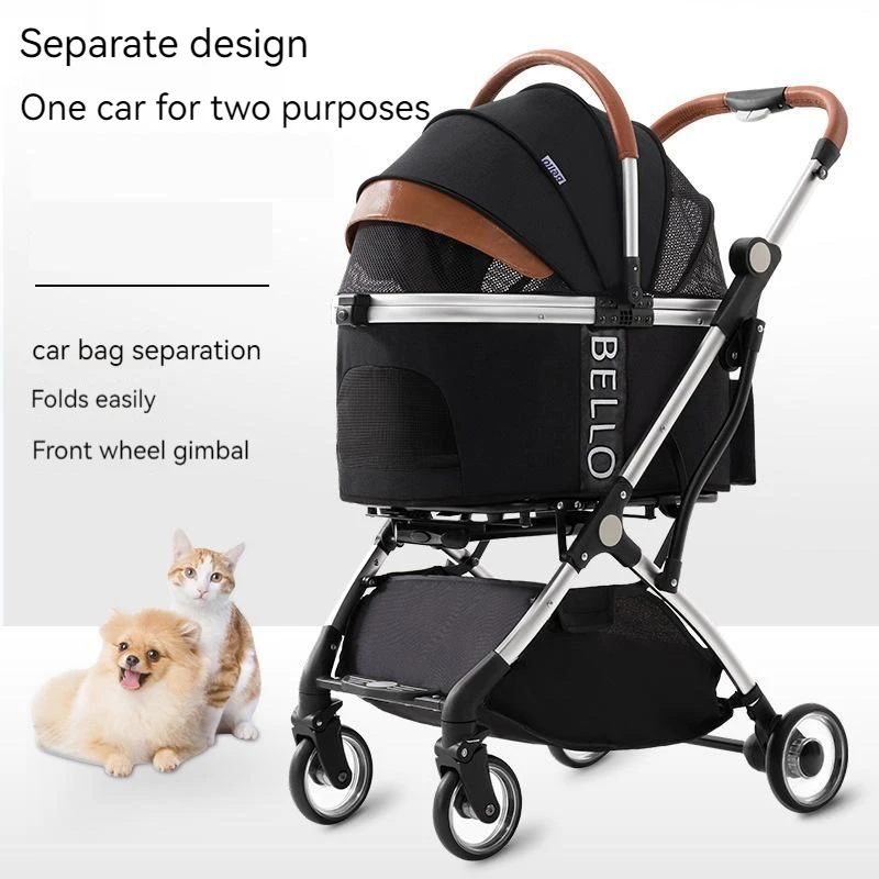 

Съемная детская прогулочная коляска для домашних питомцев, дизайнерский держатель для чашки, универсальная прогулочная переносная сумка на четырех колесах для маленьких собак