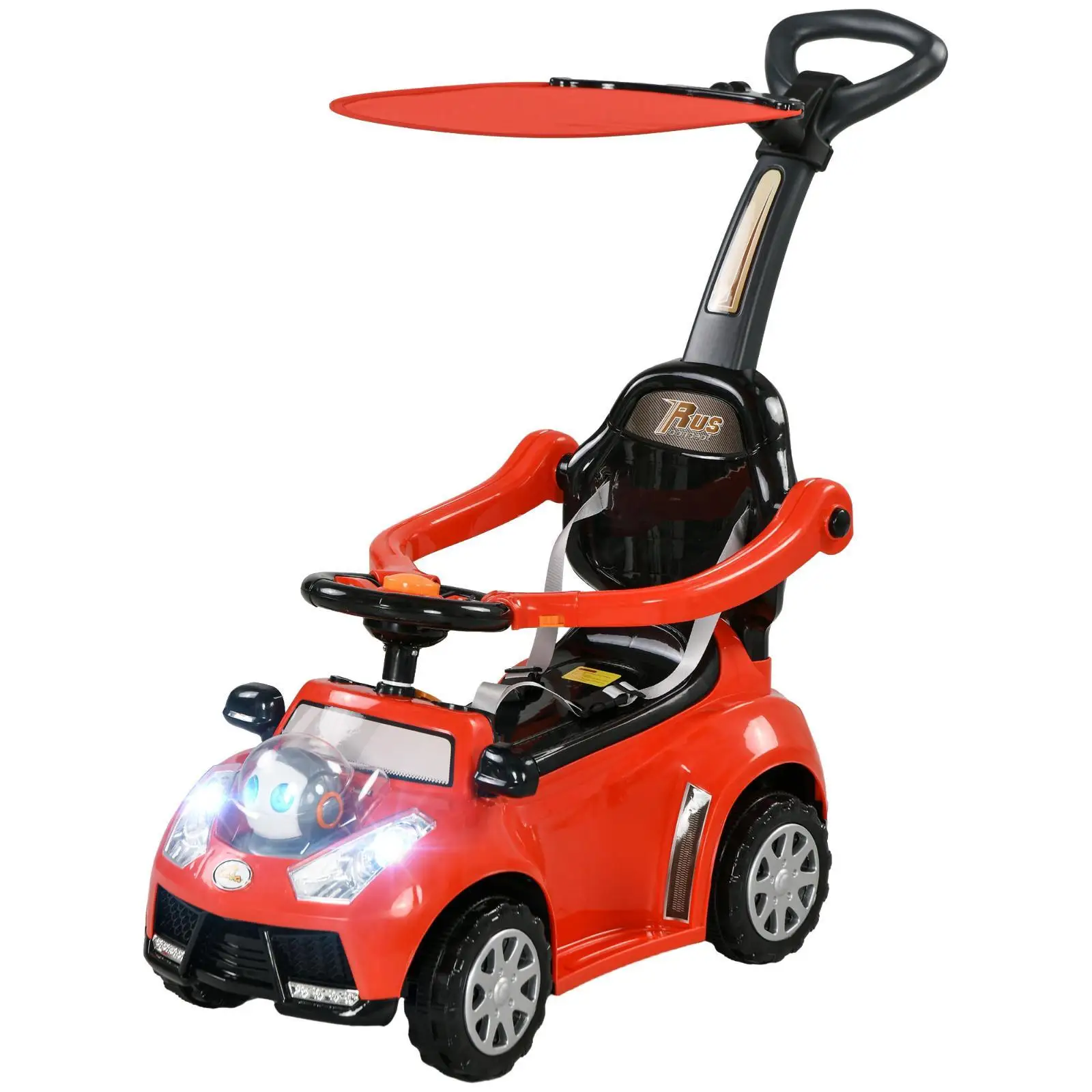 3 in 1 Kids Push Car with Safety Fence Music Horn and Canopy Baby Ride on Toddler Sliding Car for Children Travel Outdoor Play 3 in 1 Kids Push Car with Safety Fence Music Horn and Canopy Baby Ride on Toddler Sliding Car for Children Travel Outdoor Play