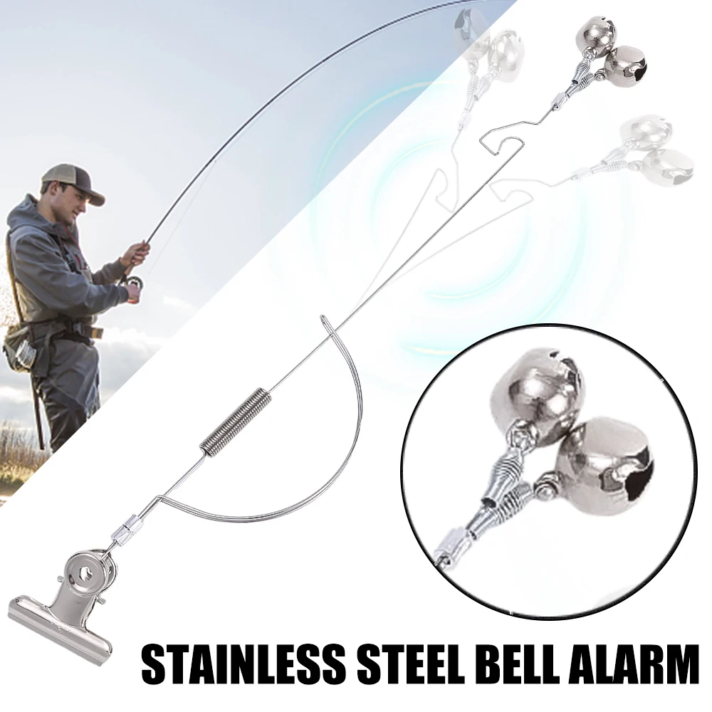 Fishing Rod Bite Bait Alarm Stainless Steel Night Fishing Alarm Bells Carp  Tackle Anti-corrosion Anti-rust Fishing Accessories