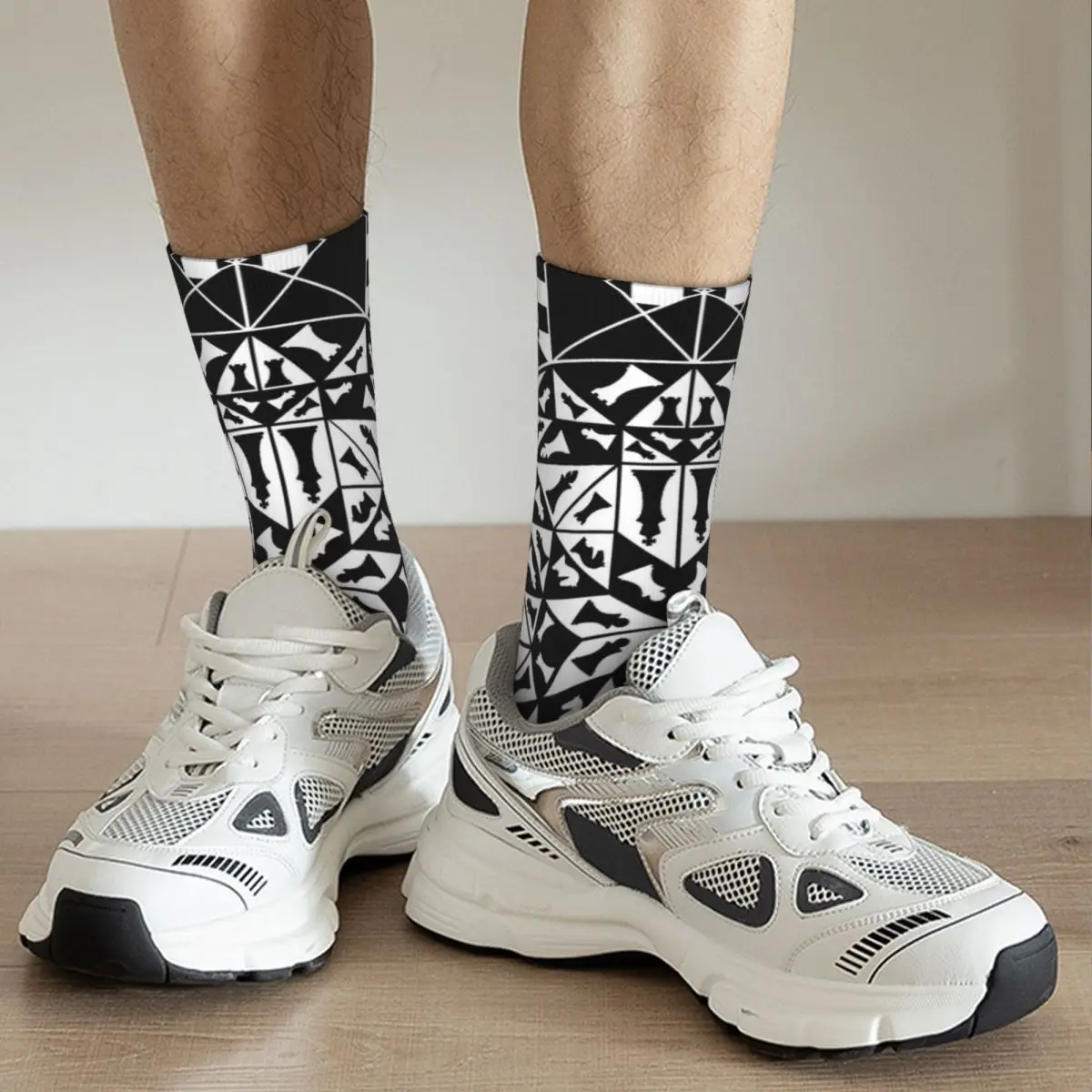 Chess Pieces Geometric Ornament Adult Socks Unisex socks,men Socks women Socks happy funny unisex socks casual cotton men s socks with geometric pattern autumn winter fashion women calcetines skarpetki