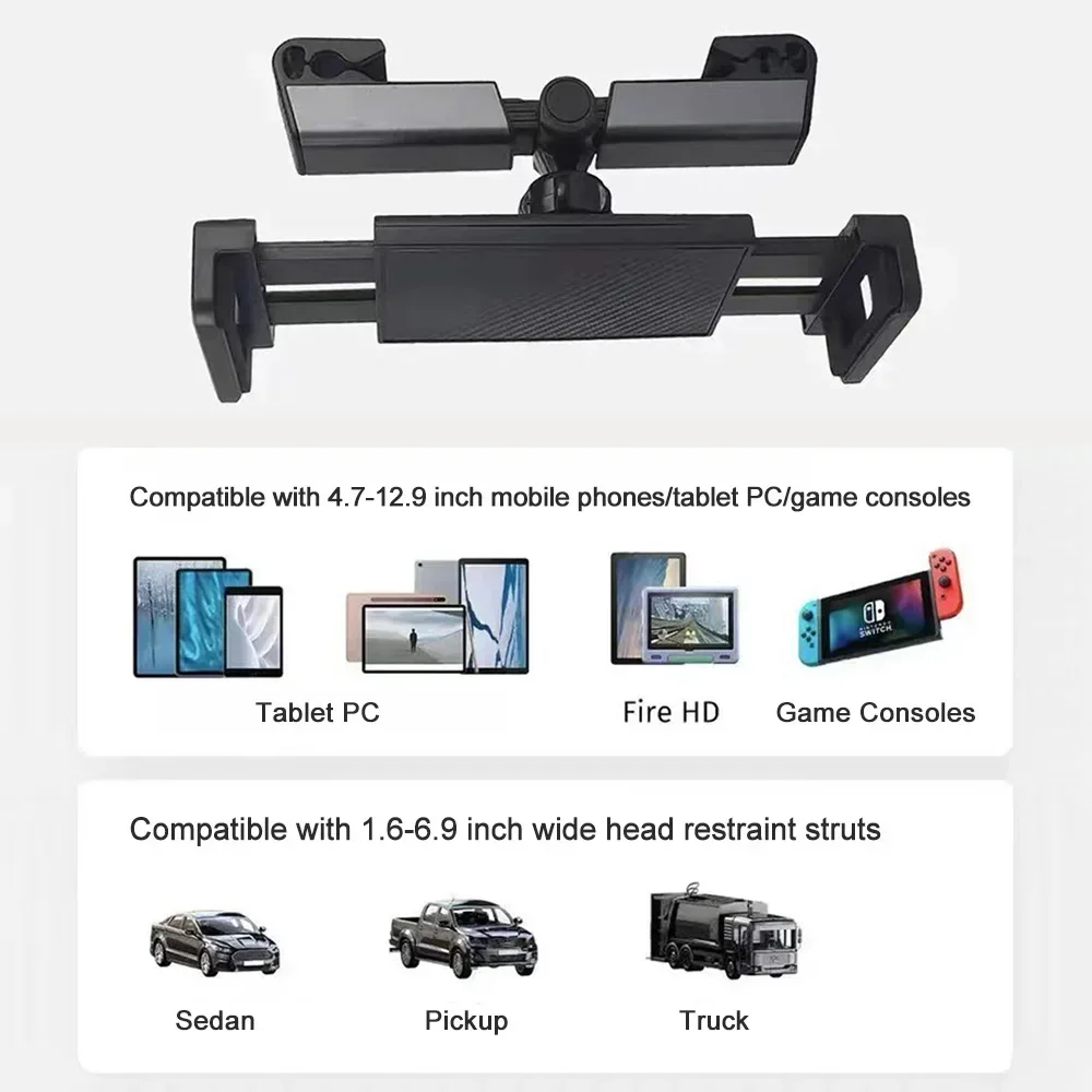 Telescopic Car Phone Holder For Rear Row Tablet Holder Anti Shake Tablet Mount Universal Auto Phone Stand For 4 12 9 Inch Ipad, Alina Gadgets