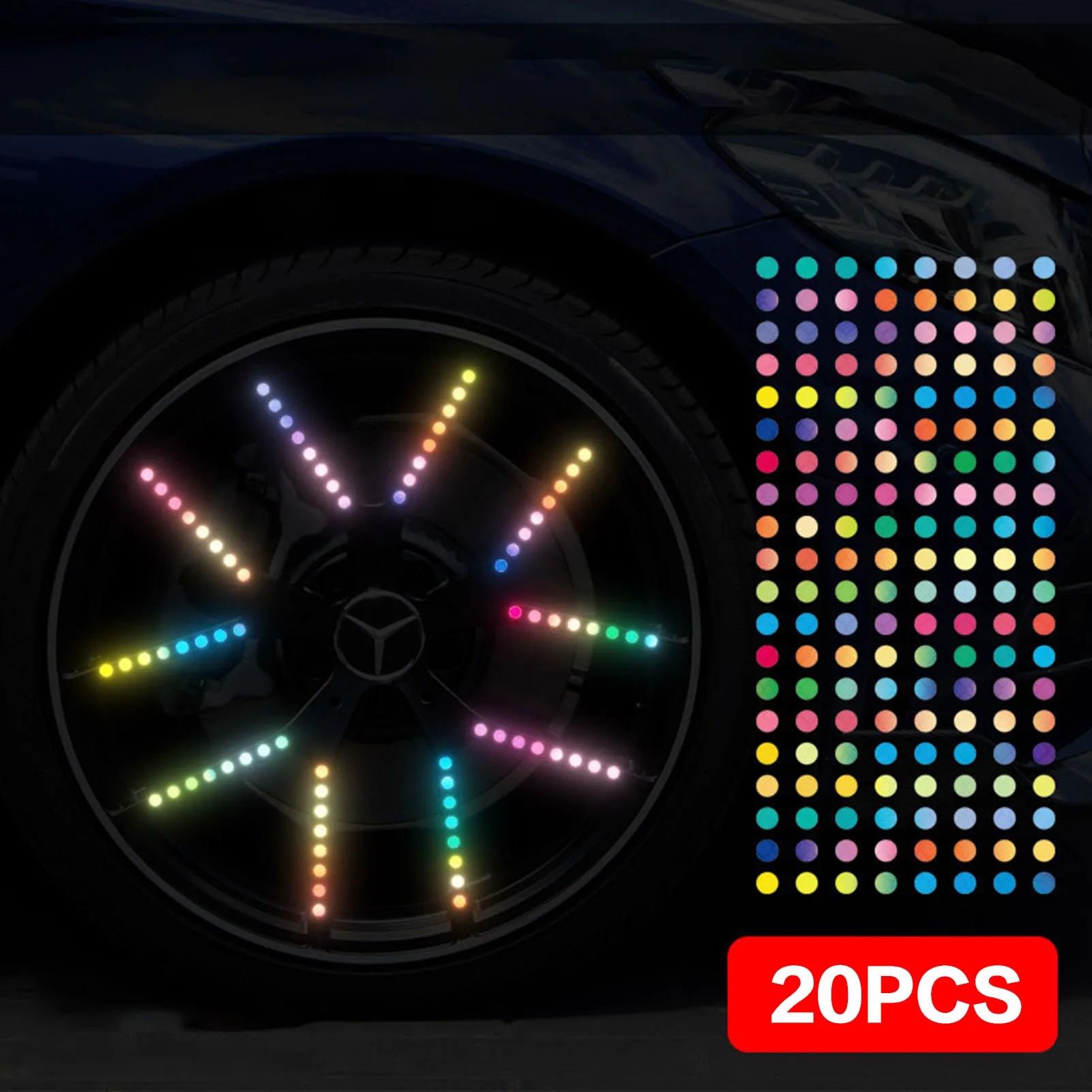 

20pcs Bicycle Wheel Reflective Stickers Night Riding Safety Anti Scratch Wheel Stickers Suitable For Bicycles Cars Electric Bike