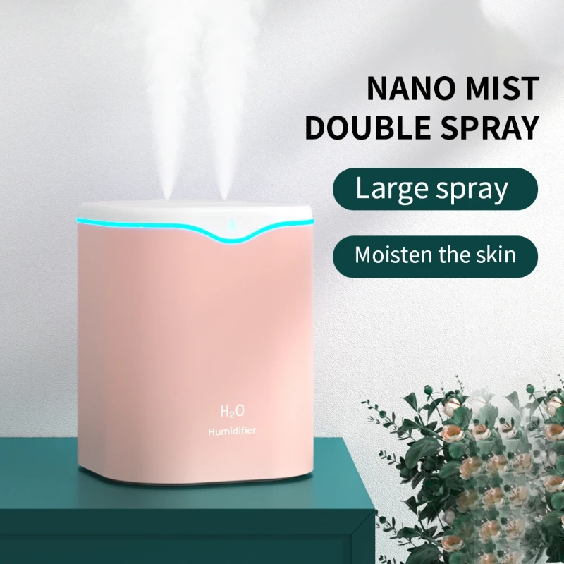 2000ml Large Capacity Dual Spray Humidifier Usb Home Silent Water Replen one Sprayisher 2L Air Purifier Water Diffuser Office