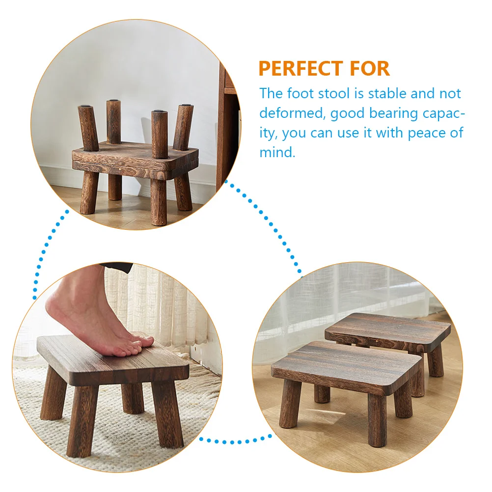 Square Mini Stool Wooden Step Stools For Foot Stool Small Bed Child Bedroom Bathroom Kitchen Childrens Stools Wooden