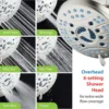High Pressure 48-setting Rain & Handheld 3-way Shower Head Combo - Anti-clog Nozzles/Tub, Tile & Pet Power Wash/Extra Long 6 ft. 6