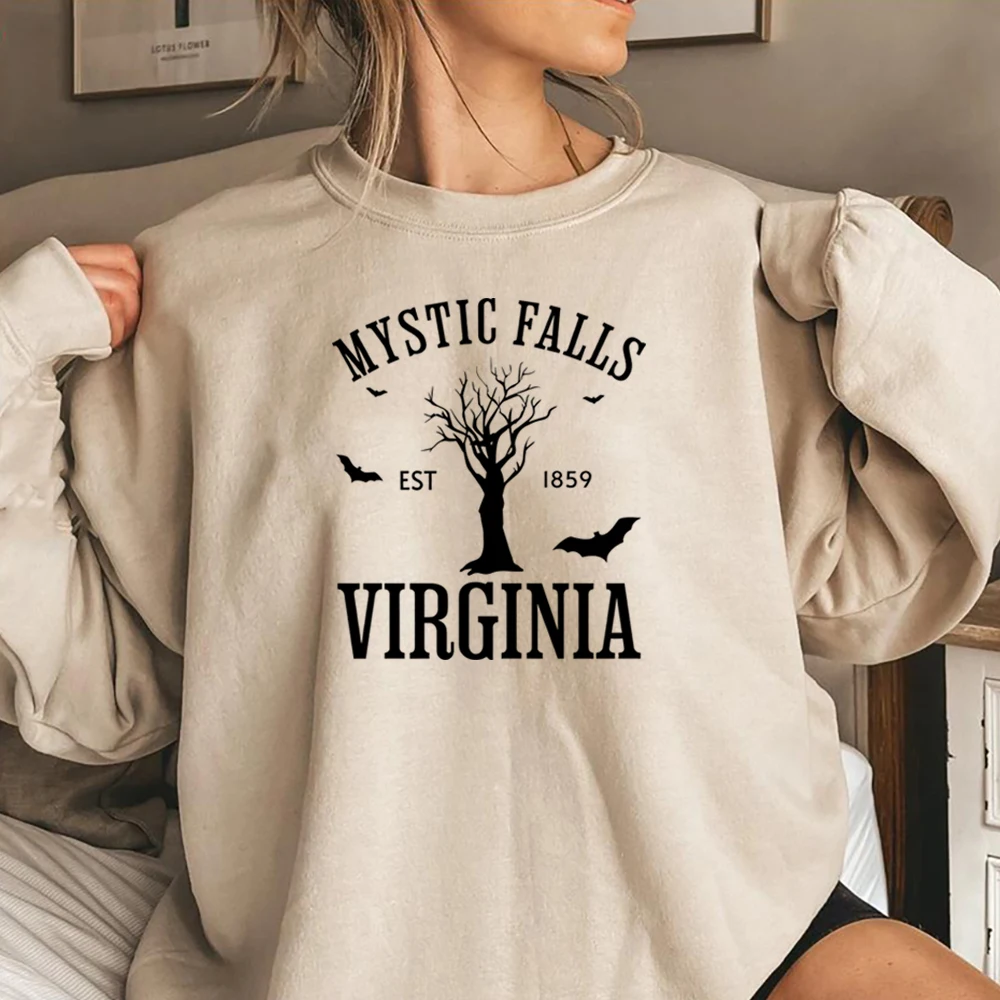 Mystic Falls Virginia Sweatshirt Vampire Diaries Hoodie Retro TV
