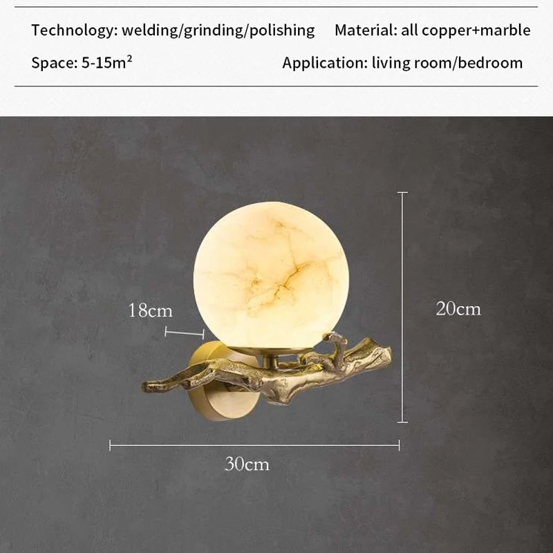 Modern Round Marble LED Wall Sconce 5