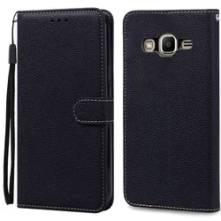 Leather Flip Wallet Case for Samsung Galaxy Grand Prime - Stylish and Durable Protection Cover (Black)