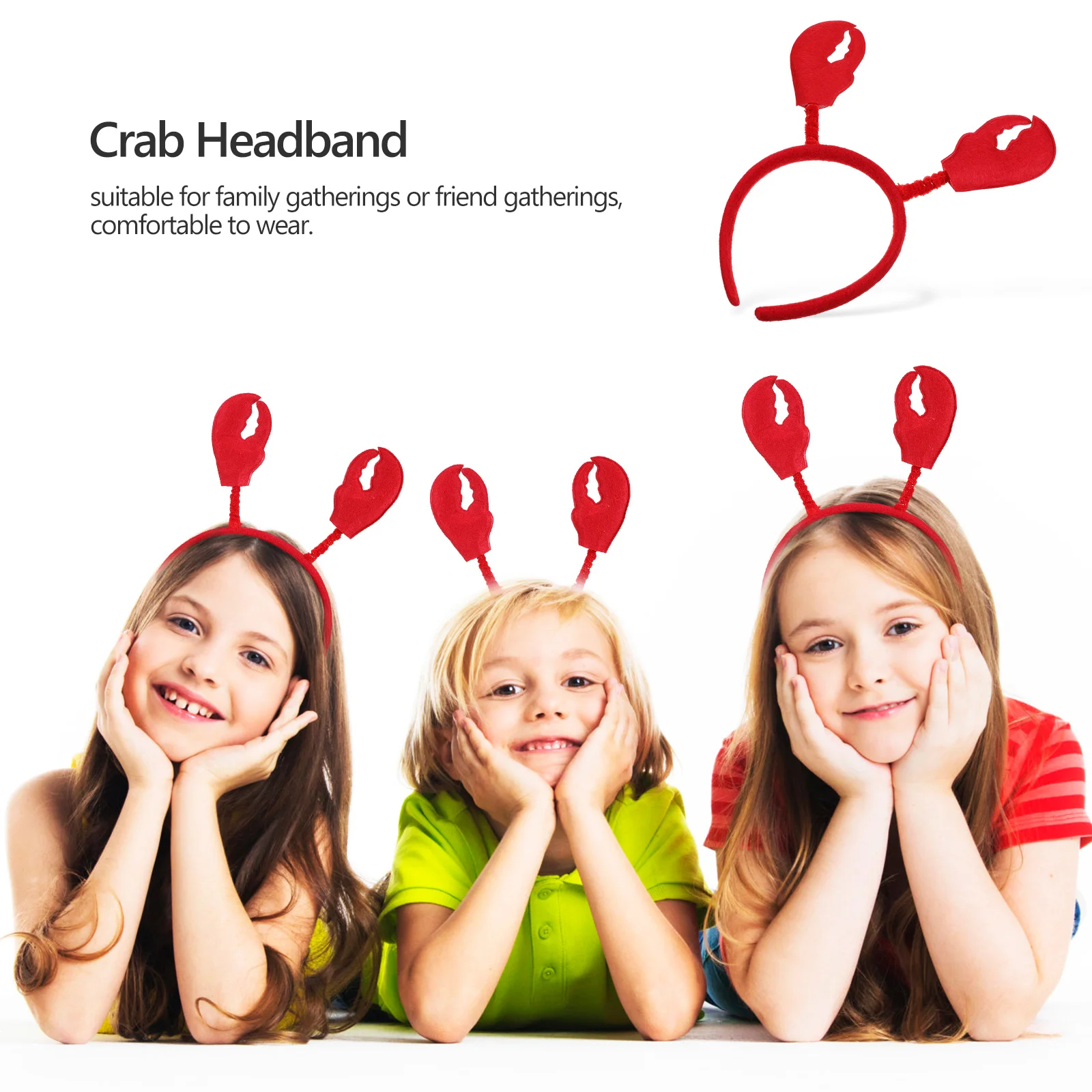 6 Pcs Lobster Party Decorations The Crab Birthday Makeup Headband Hair Toppers Women Accessories Child 4