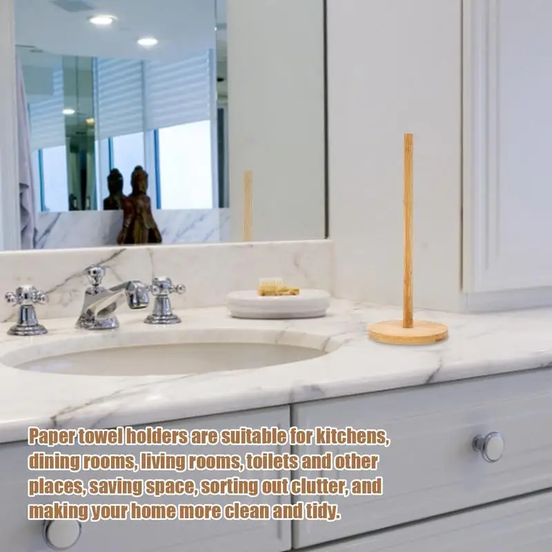 Kitchen Wooden Roll Paper Holder Paper Towel Holder Roll Towel Rack Wooden Dispenser Toilet Storage Tool paper towel holder toilet paper holder toilet roll holder