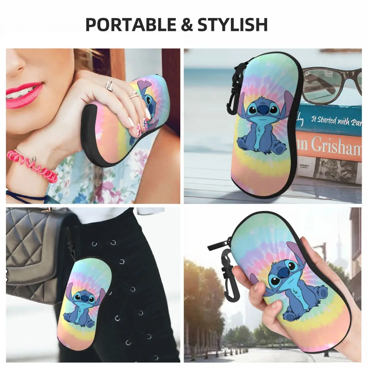 Colorfull Stitch Glasses Case Girl Printing Box Reading Protector Kawaii Eye Contacts Case
