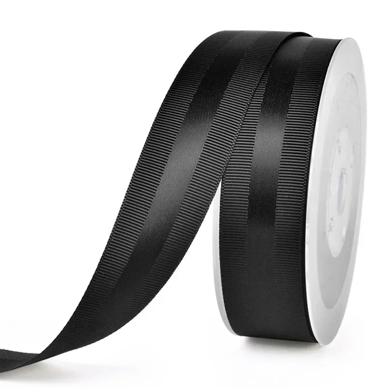 9mm 16mm 25mm BLACK Grosgrain Edge Satin Ribbon Tapes 100% Polyester Bows Making Apparel Sewing Fabric 9 Meters satin ribbons,ribbon supplies,satin ribbon,grosgrain ribbon,sewing ribbon,polyester ribbon,fabric craft supplies
