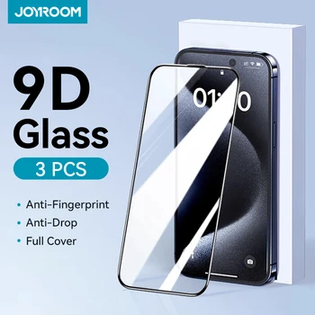 Joyroom 1/2/3pcs HD Glass Screen Protector for iPhone 16 15 14 13 12 11 Pro Max Full Screen Tempered Glass Protection for iPhone 1