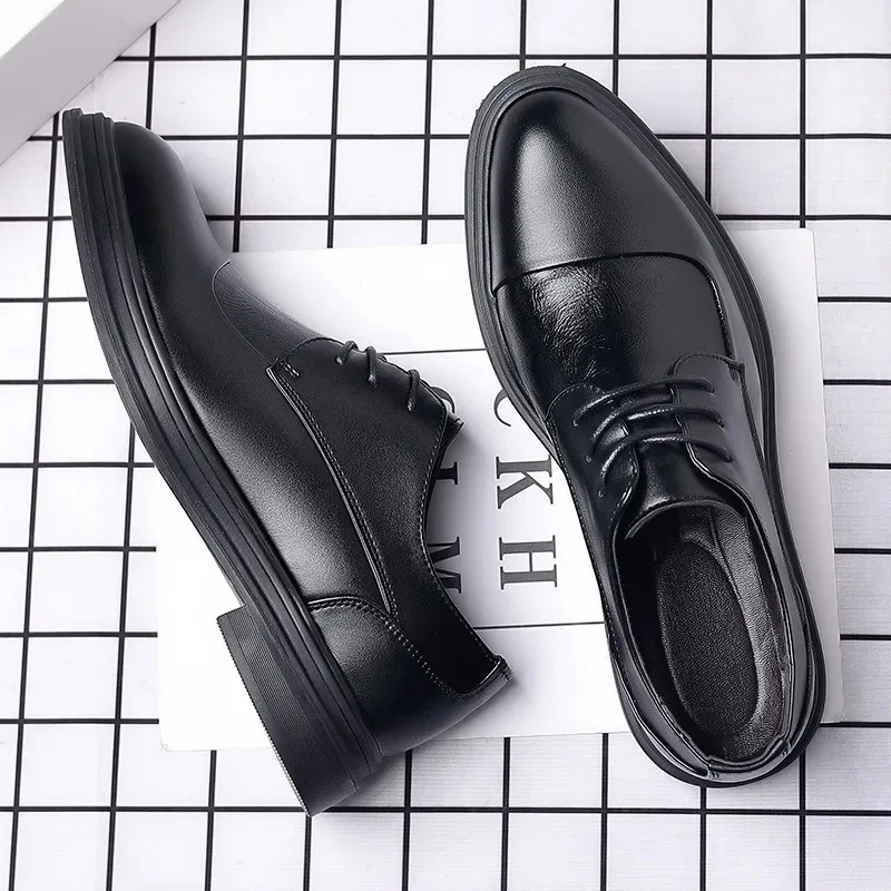 

Роскошные мужские классические кожаные туфли, мужские повседневные остроносые осенние туфли, британский тренд, черные свадебные туфли для жениха