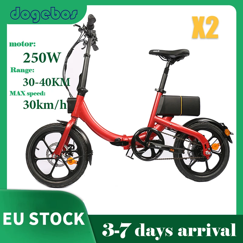 DOGEBOS 전기 자전거 투어링 통근용 전기 자전거, 250W, 48V, 10.4AH, 30 km/h