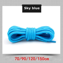 Vibrant Polyester Round Shoelaces for Sneakers and Boots - Multiple Lengths Available (Sky blue)