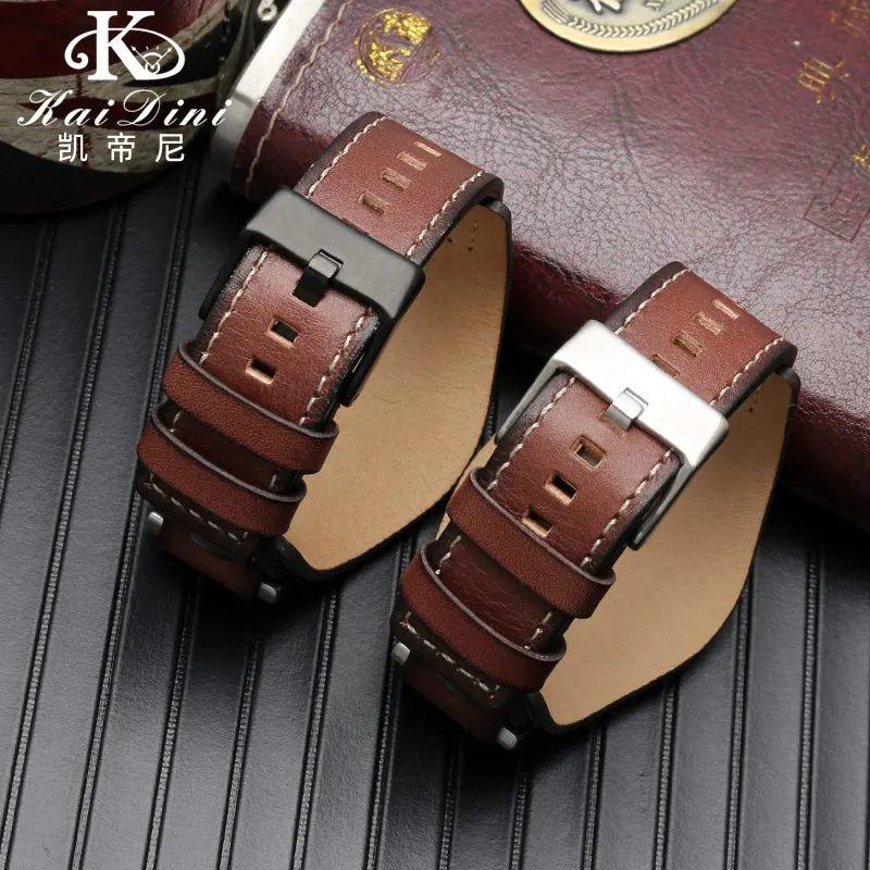 Premium Vintage Style Leather Watch Strap - Cowhide Wristband